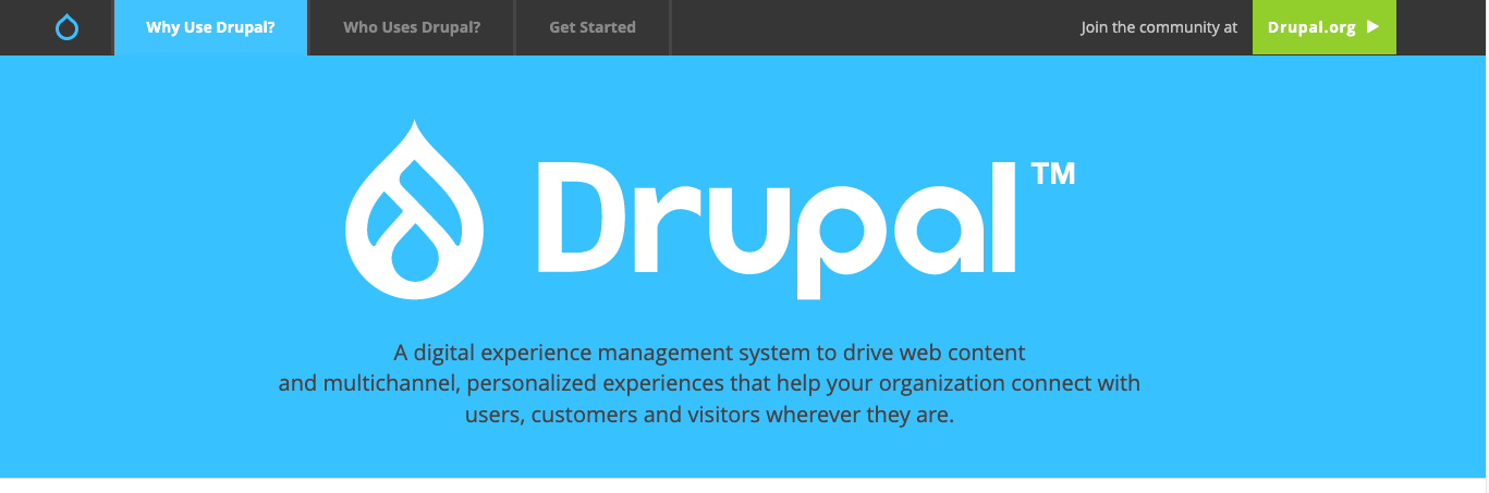 Ejemplo de sitio web de Drupal PHP