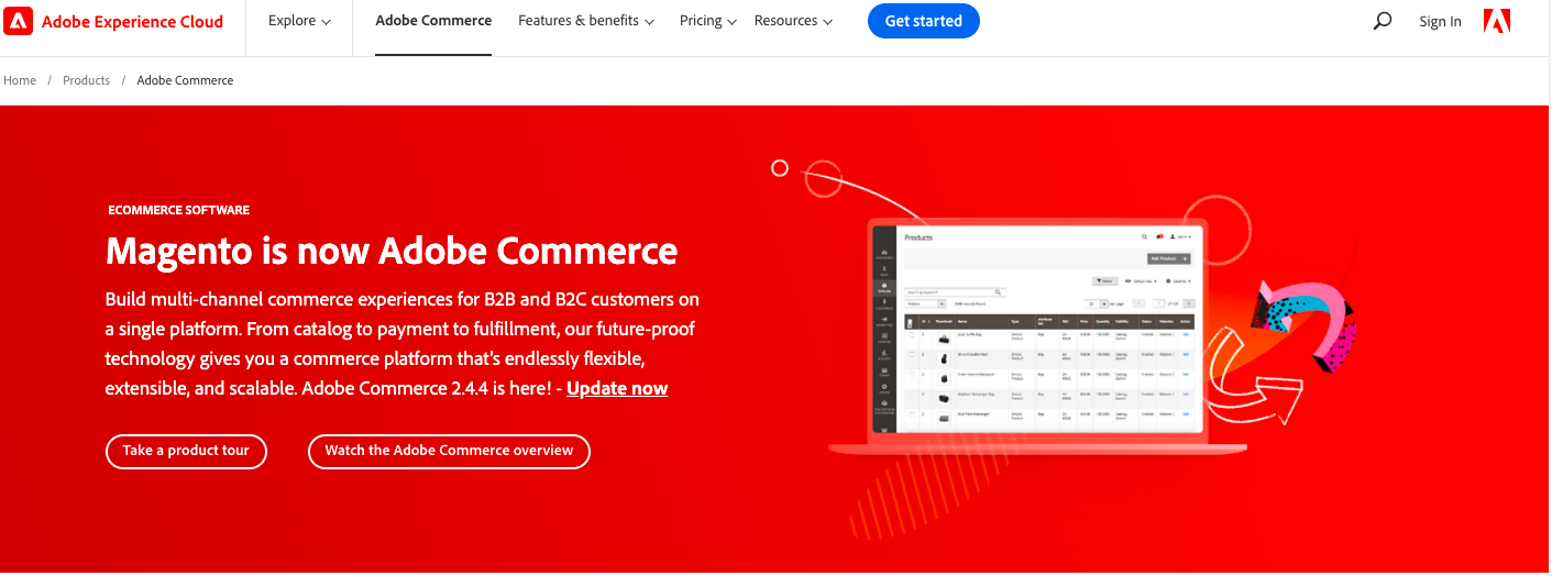 Ejemplos de sitios web Magento PHP