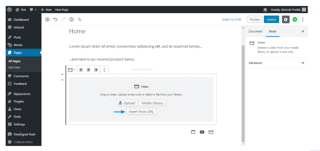 Subir un video en WordPress