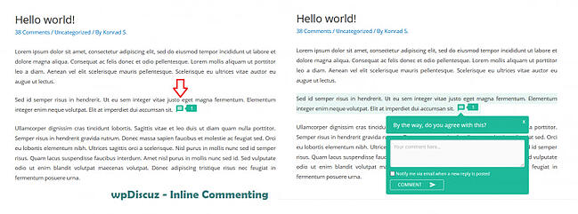 comentarios incrustados en el complemento de comentarios de wordpress wpdiscuz