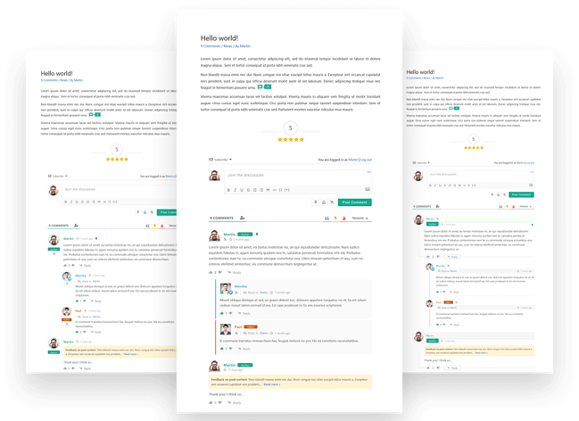 hilos de comentarios de muestra en el complemento de comentarios de wordpress wpdiscuz