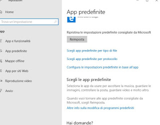 Selección de la aplicación predeterminada de Windows 10 Elección de aplicaciones predeterminadas en Windows 10