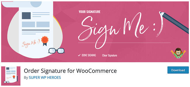 Complementos de firma de WordPress: firma de pedido en la página del producto de woocommerce