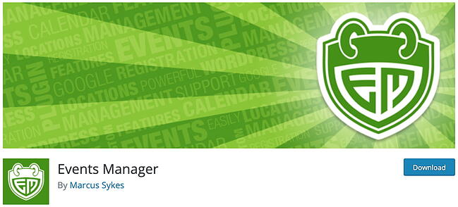 Complemento de aumento de WordPress: administrador de eventos