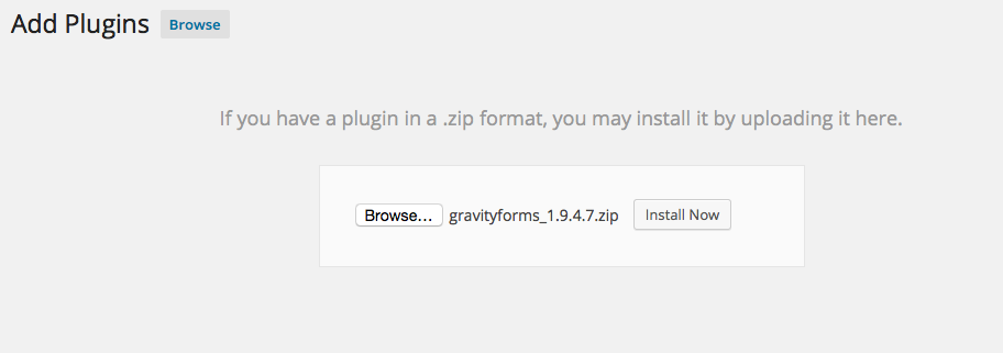 Envíe una página para cargar formularios de gravedad en WordPress.