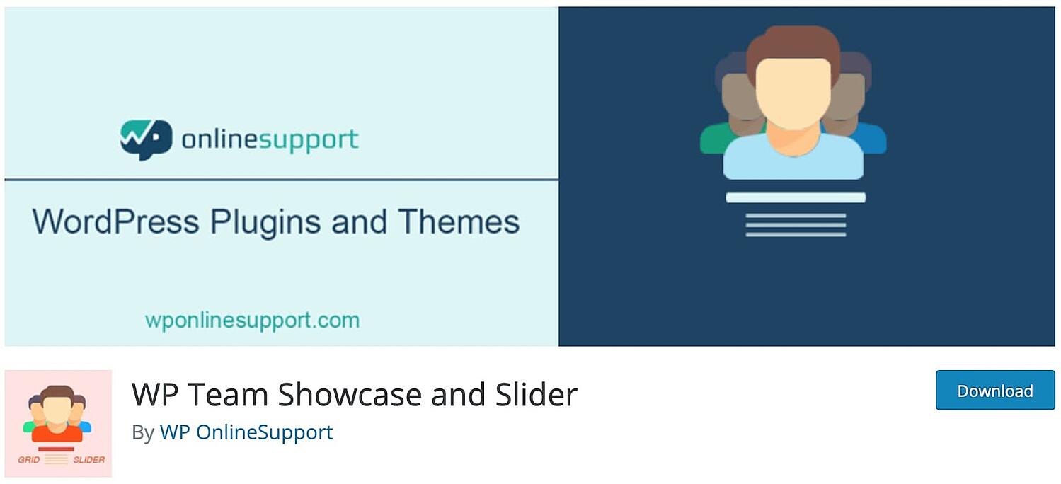 página de producto para WP Team Showcase y Slider plugin para miembros del equipo wordpress