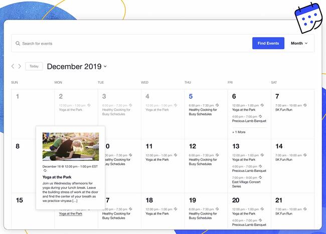 Complemento del planificador de WordPress: demostración del calendario de eventos