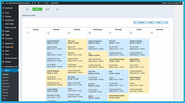 Complemento del programador de WordPress: demostración del sistema de reserva de salón