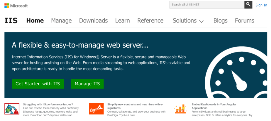 Sitio de Microsoft IIS.
