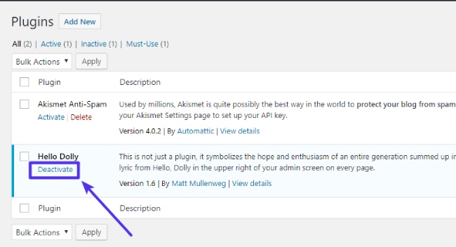 deshabilitar complementos