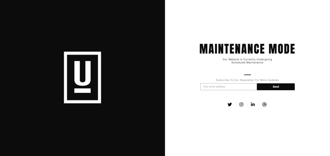 Plantilla de modo de mantenimiento de Elementor con formulario de consentimiento de boletín