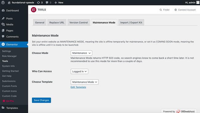 Cómo crear un sitio en modo de mantenimiento usando Elementor Paso 10: seleccione una plantilla de modo de mantenimiento