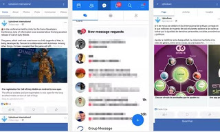 Interfaz de Facebook Lite facebook lite