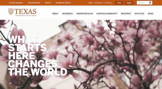 sitio web home orange university en texas austin