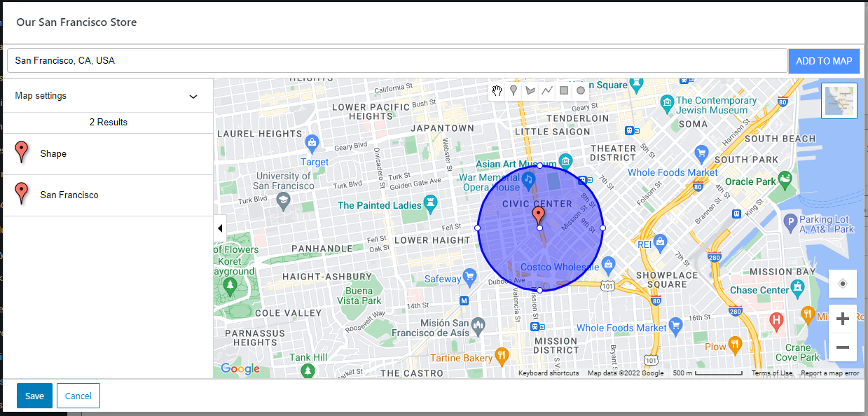 Editor emergente MapPress Maps