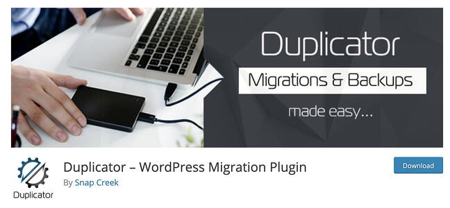 Complemento de copia de seguridad del duplicador de WordPress