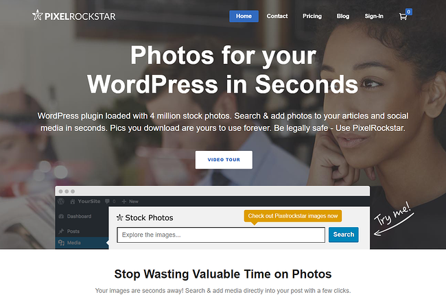 mejores complementos de wordpress para la búsqueda de imágenes: PixelRockstar