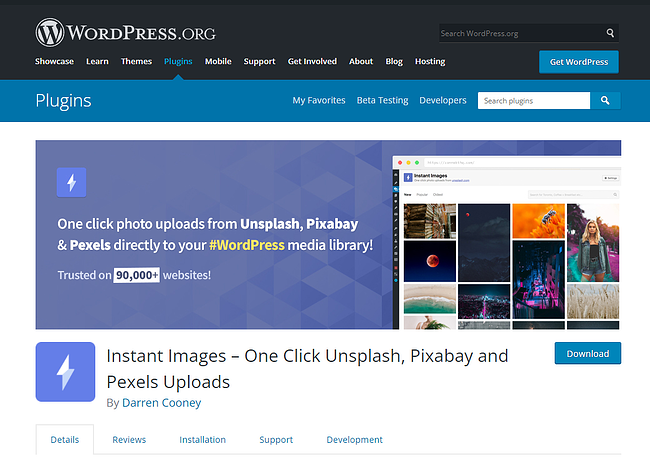 mejores complementos de wordpress para la búsqueda de imágenes: InstantImages