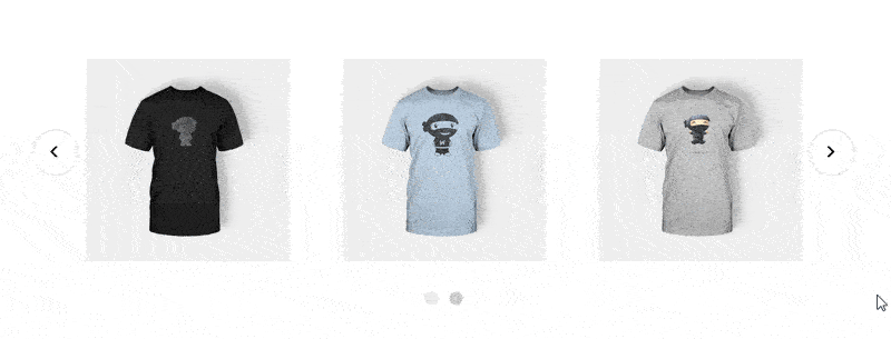 Control deslizante de productos con subtítulos y efectos de caja de luz creados con el control deslizante de productos PickPlugins para WooCommerce