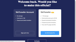 Sitio web de WeTransfer Transferimos