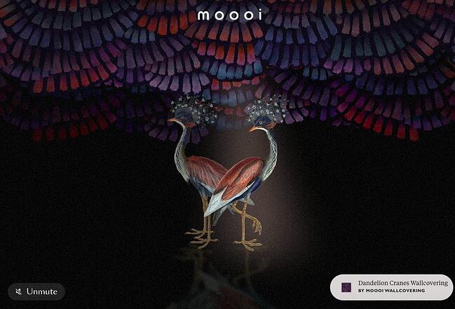 efecto de cursor de linterna en el sitio web interactivo de Moooi
