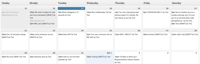 Calendario editorial de WordPress