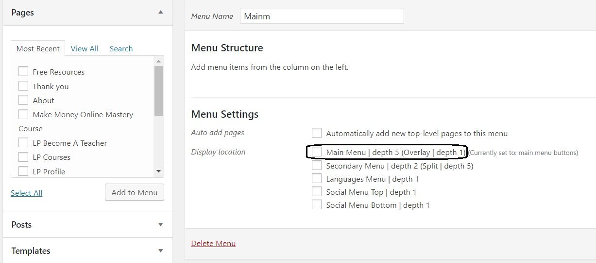 Eliminar el menú de navegación