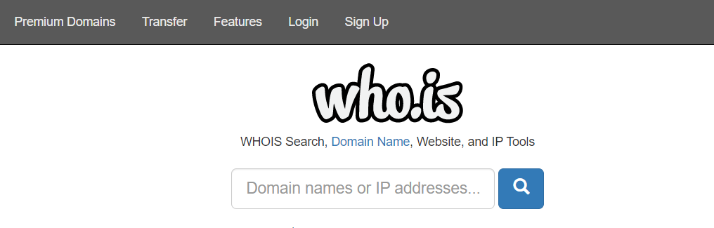 página de inicio de whois