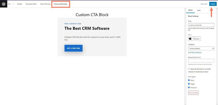 publicar bloque personalizado