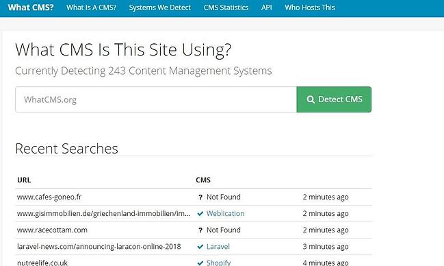 mejores detectores de temas de wordpress: whatcms
