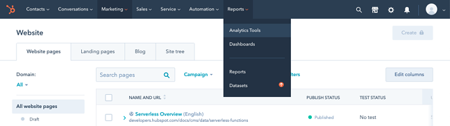 Cómo verificar el tráfico del sitio web en CMS Hub: haga clic en informes> análisis» ancho =»650″ estilo =»ancho: 650px;  margen izquierdo: automático;  margen derecho: automático;  bloqueo de pantalla;» srcset =»https://blog.hubspot.com/hs-fs/hubfs/Screen%20Shot%202021-12-28%20at%203.10.04%20PM.png?width=325&name=Screen%20Shot%202021-12-28% 20% 203.10.04% 20 p. 650&name = Screen% 20Shot% 202021-12-28% 20at% 203.10.04% 20 PM.png 650w, https://blog.hubspot.com/hs-fs/hubfs/Screen%20Shot%202021-12-28% 20at% 203.10.04% 20 PM.png?Ancho = 975 y nombre = Screen% 20Shot% 202021-12-28% 20at% 203.10.04% 20 PM.png 975w, https://blog.hubspot.com/hs -fs/hubfs/Screen % 20Shot% 202021-12-28% 20at% 203.10.04% 20 PM.png?Ancho = 1300 & nombre = Screen% 20Shot% 202021-12-28% 20at% 203.10.04% 20 PM .png 1300w, https: // blog.hubspot.com/hs-fs/hubfs/Screen%20Shot%202021-12-28%20at%203.10.04%20PM.png?width=1625&name=Screen%20Shot%202021- 12-28%20at%203.10.04% 20 PM.png 1625w, https://blog.hubspot.com/hs-fs/hubfs/Screen%20Shot%202021-12-28%20at%203.10.04%20PM. png?width=1950&name=Screen%20Shot%202021 -12 -28% 20at% 203.10.04% 20 PM.png 1950w» tallas =»(ancho máximo: 650px) 100vw, 650px»></a></p><p><strong>2.</strong> haga clic aquí <strong>Análisis de tráfico</strong>.</p><p><a rel=
