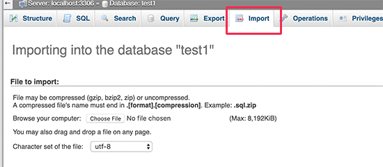 importar PHPMyAdmin