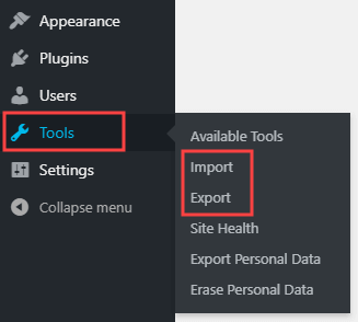 Funciones de exportación e importación