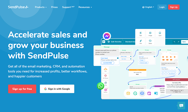 mejores servicios de notificaciones push: sendpulse