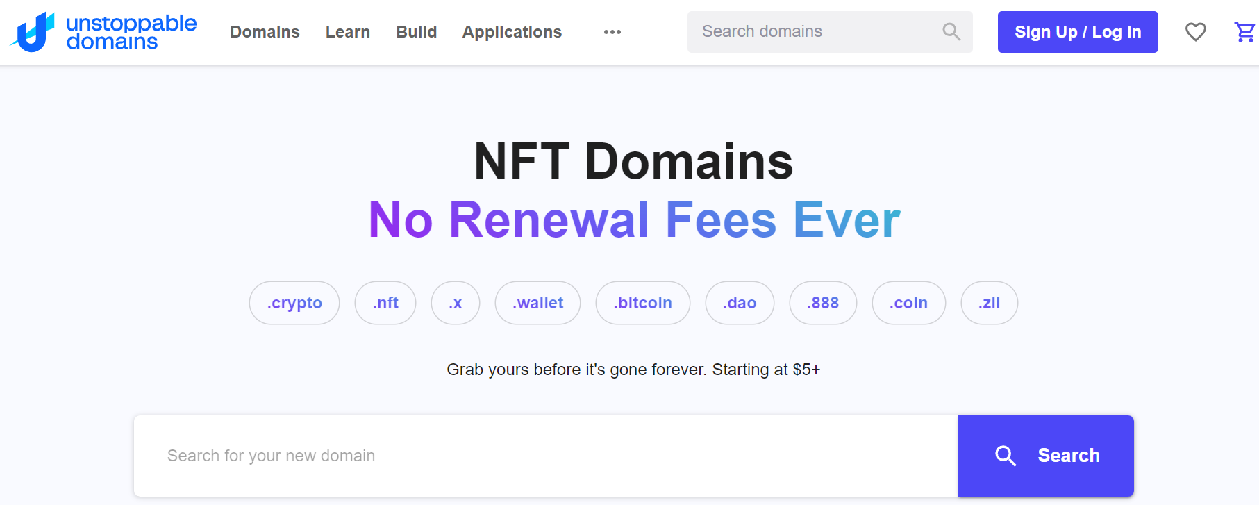 Unstoppable Domains vende dominios NFT.