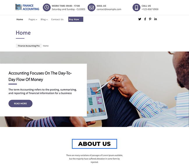 Tema de WordPress Best Accountant: Contabilidad financiera
