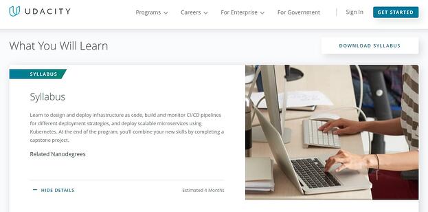 Nanodegree: Inicio del curso Conviértase en un ingeniero de Cloud DevOps