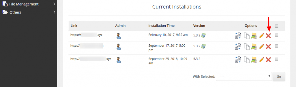 Eliminar de cPanel