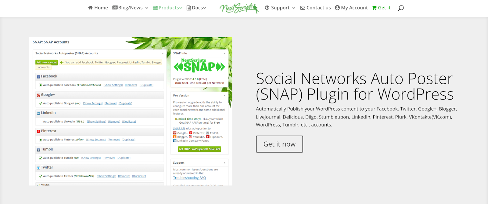 Publicación automática en facebook desde el plugin de wordpress: nextscripts