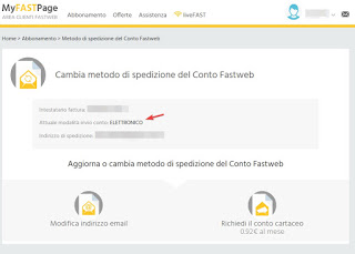 Factura por correo electrónico Fastweb