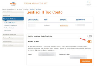 Factura por correo electrónico de Infostrada