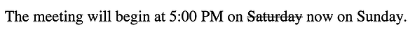 ejemplo de texto tachado en html