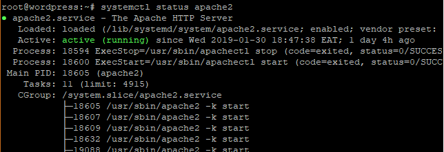 Estado de Apache2