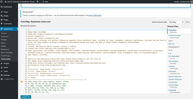 Código WP_Nav_menú