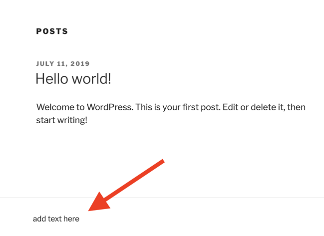 pie de página.php. ejemplo de código en el código footer.php, cómo editar un pie de página en WordPress