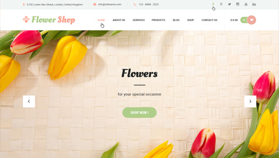 Tema de WordPress para floristería