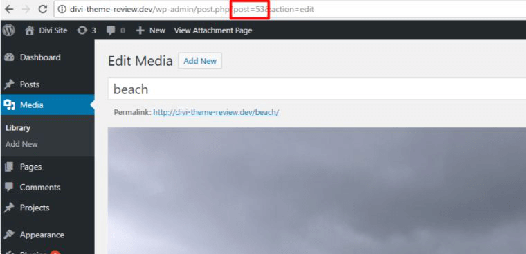 código abreviado de la galería