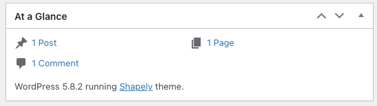 Comprobación de la versión de wordpress: widget de un vistazo