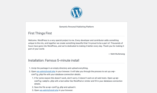 verificación de la versión de wordpress: léame el archivo