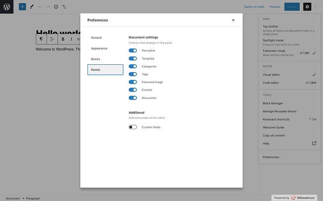 Cómo usar campos personalizados en WordPress: Paneles de clic